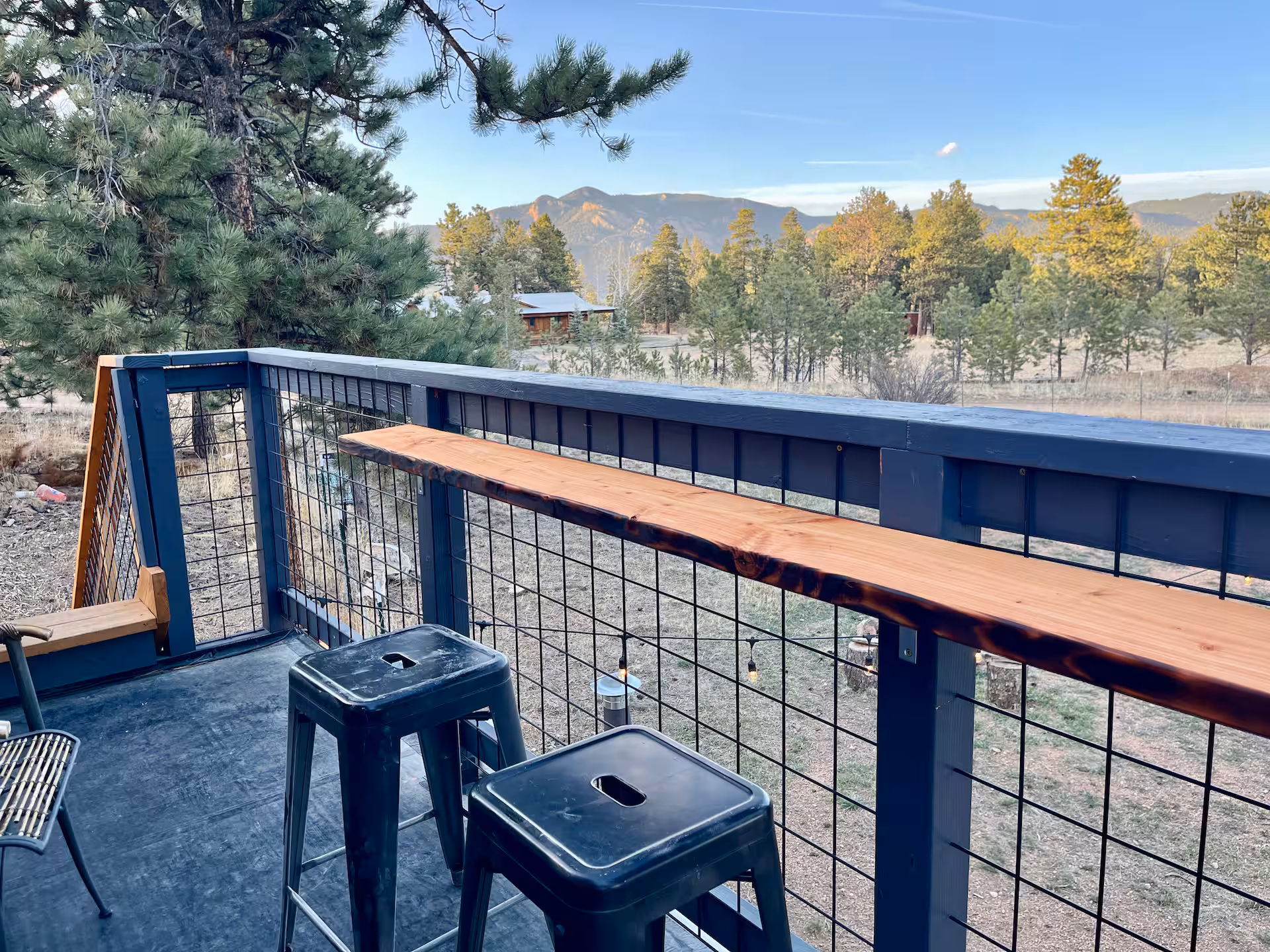 A-frame cabin interior A-frame cabin interior with boho, earthy decor — Pine, Colorado