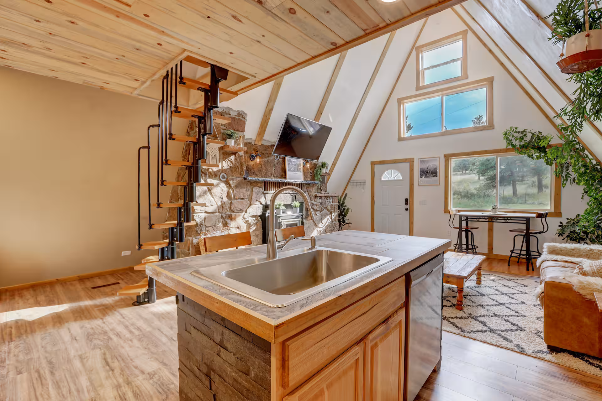 A-frame cabin exterior A-frame cabin exterior with mountain views — unique cabin near Denver